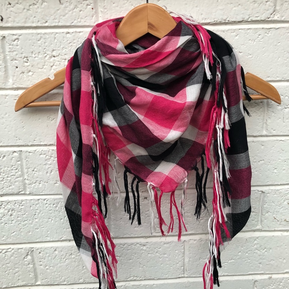 Pink and Black Blanket Scarf